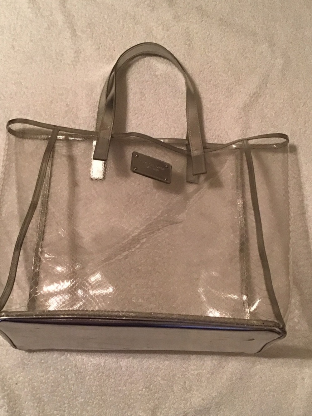 Michael Kors Collection Clear Tote with Silver Trim